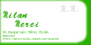 milan merei business card